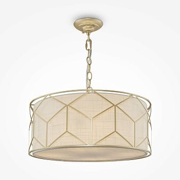 Pendelleuchte mit goldfarbenem Metallrahmen und Leinenschirm im eleganten Design – Messina | Maytoni - Esszett Luxury | Stilvolles Wohnen mit Charakter