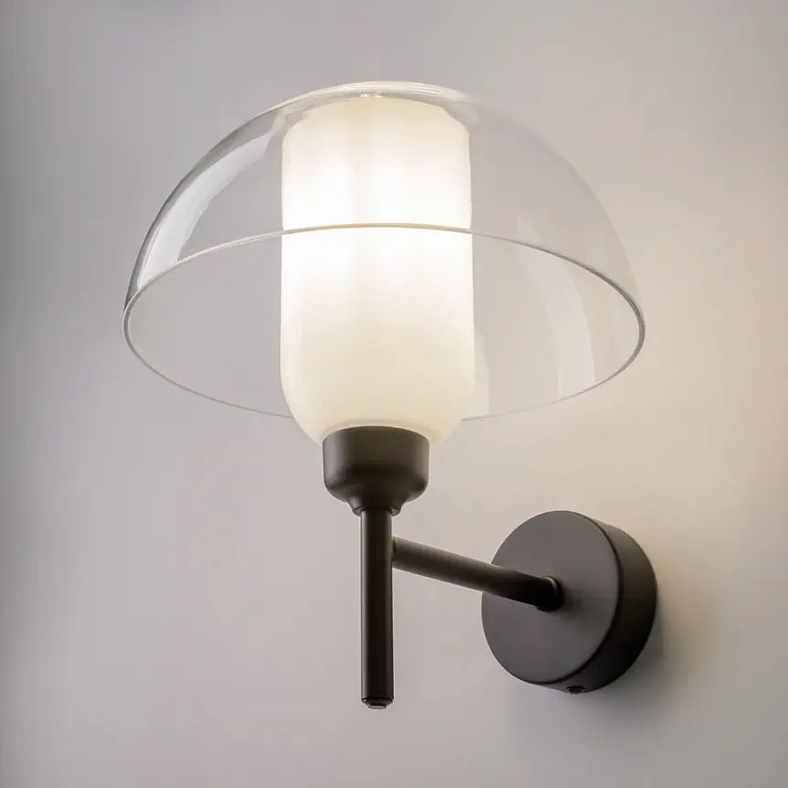 Wall Lamp Black, Metal Frame, Glass Accent, Modern – Memory | Maytoni
