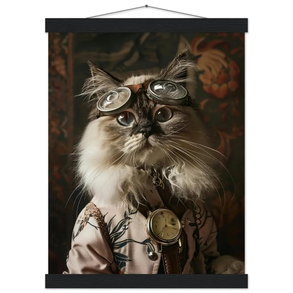 School Poster - Himalaya Steampunk Illustration Magnetic Pine Wood Strips Matt Heavy Paper | St Tropez Art