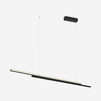 Pendelleuchte Minimalistisches Design aus schwarzem Metall Lineares Design & Integrierte LED – Halo | Maytoni - Esszett Luxury | Stilvolles Wohnen mit Charakter
