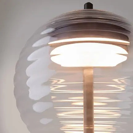 Table Lamp Black Marble Base Embossed Glass Sphere & Elegant Design – Mystic | Maytoni