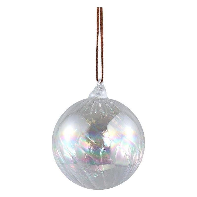 Christbaumschmuck - Kaly Clear, Kugel mit Wirbellinien 8.0 x 8.0 x 8.0 cm von PTMD - Esszett Luxury | Stilvolles Wohnen mit Charakter