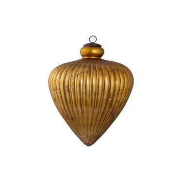 Christbaumschmuck - Rickon Gold, runde Kugel mit verjüngter Spitze 27.0 x 27.0 x 30.0 cm von PTMD - Esszett Luxury | Stilvolles Wohnen mit Charakter