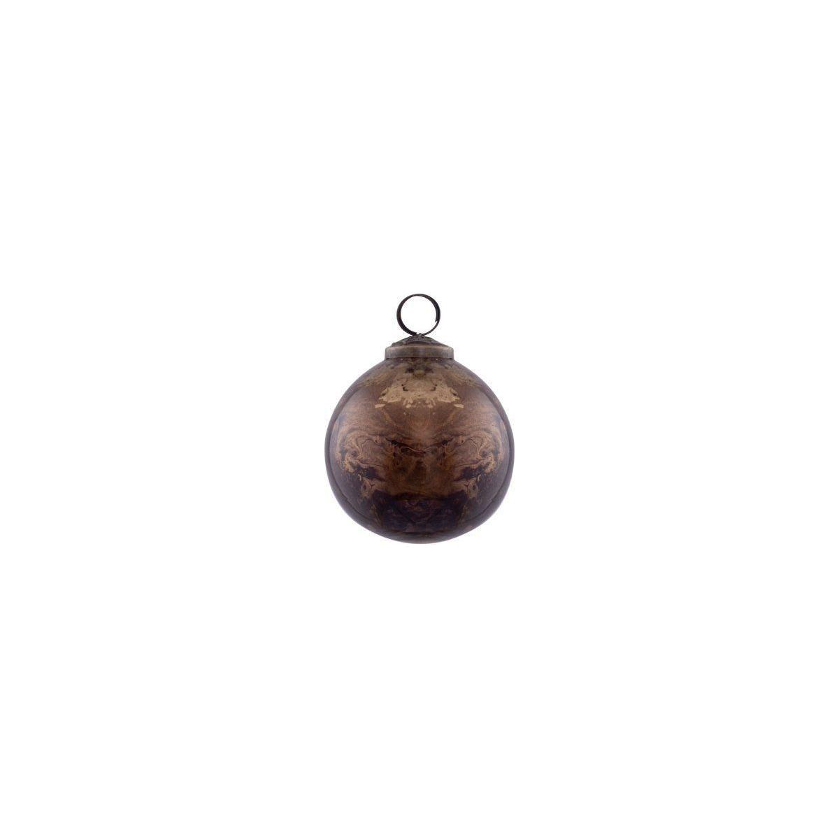 Christbaumschmuck - Tyreese Brown, runde Kugel 8.0 x 8.0 x 8.0 cm von PTMD - Esszett Luxury | Stilvolles Wohnen mit Charakter