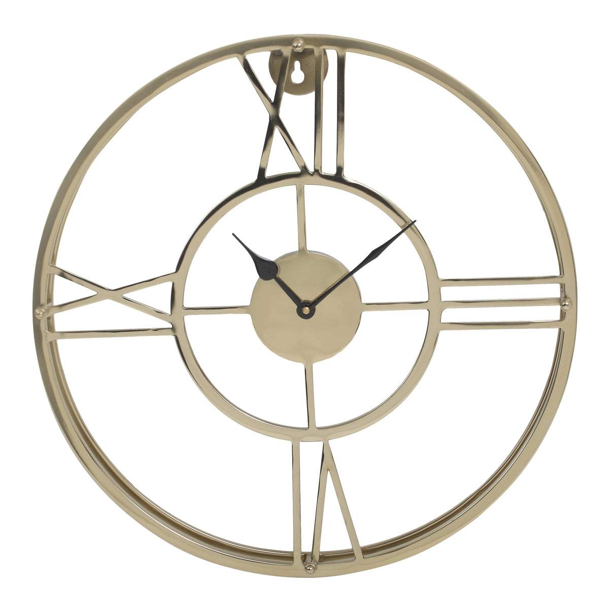 Stainless steel wall clock with open dial & round design L – Emila | PTMD