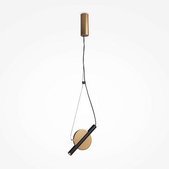 Pendelleuchte Schwarz - Goldener kreisförmiger Rahmen Integrierte LED & Modernes Design – Enigma | Maytoni - Esszett Luxury | Stilvolles Wohnen mit Charakter