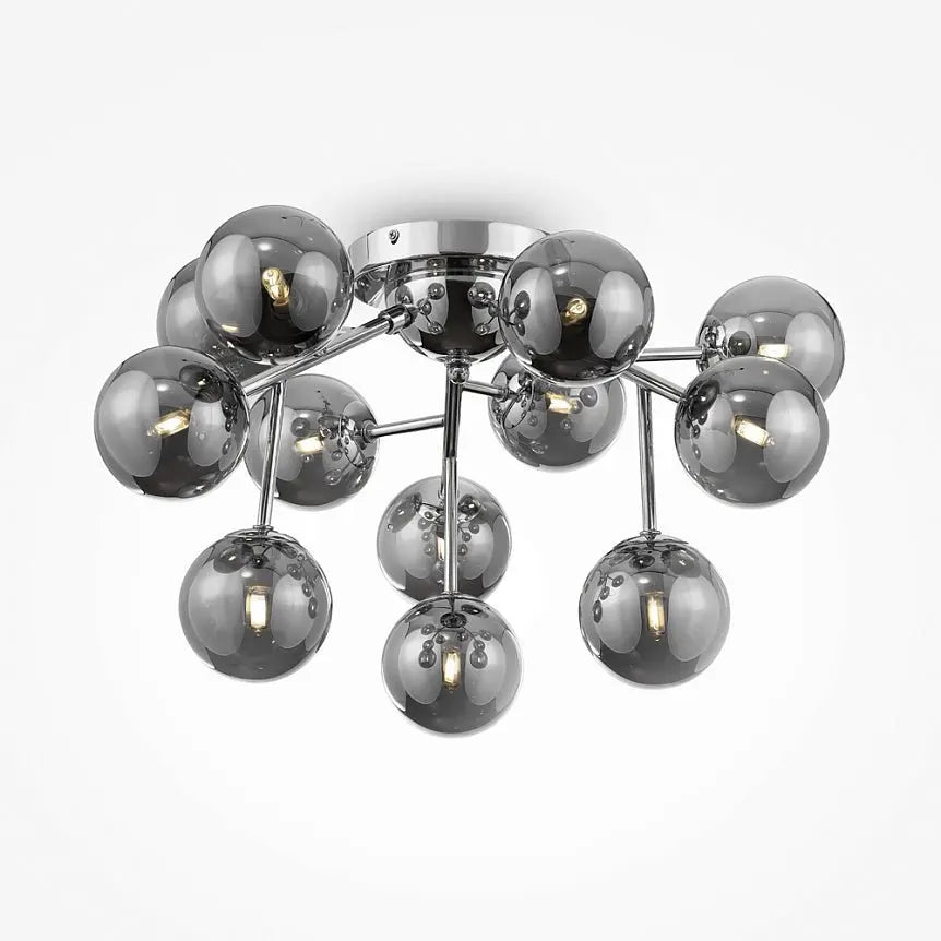 Ceiling light chrome-colored smoked glass bells 12×G9 – MOD545PL-12CH | Maytoni