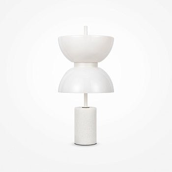Tischleuchte weißes Metall Marmorsockel & glänzender Glasdiffusor – Kyoto | Maytoni - Esszett Luxury | Stilvolles Wohnen mit Charakter