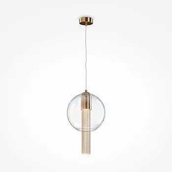 Pendant Lamp with Bronze Finish and Decorative Glass Chains in an Elegant Design – Flusso | Maytoni