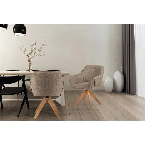 Stuhl Gepolsterte Sitzfläche mit Armlehnen und Holzbeinen – Dian 225 | Kayoom - Esszett Luxury | Stilvolles Wohnen mit Charakter