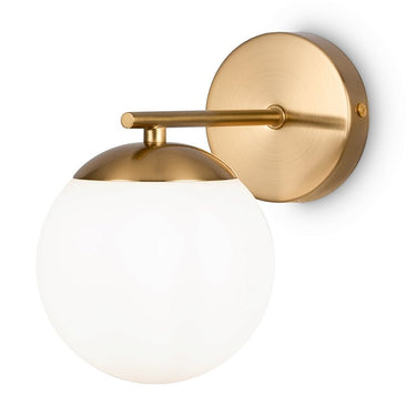 Wandleuchte Messing, Metallrahmen, weißes Opalglas – Marble | Maytoni - Esszett Luxury | Stilvolles Wohnen mit Charakter