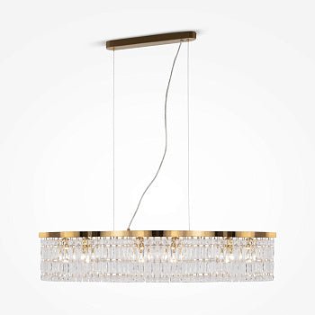 Pendelleuchte mit goldfarbenem Metallrahmen und Kristallglas - Schirmen (6 × E14, max. 60 W, höhenverstellbar 38–138 cm) im luxuriösen Design – Dune | Maytoni - Esszett Luxury | Stilvolles Wohnen mit Charakter