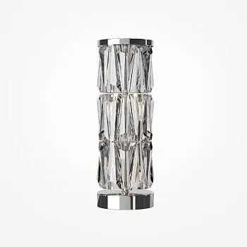 Tischleuchte – Chromfarbenes Metall, Kristall Design, 2×E14 Fassung, Ø20 cm - Puntes | Maytoni