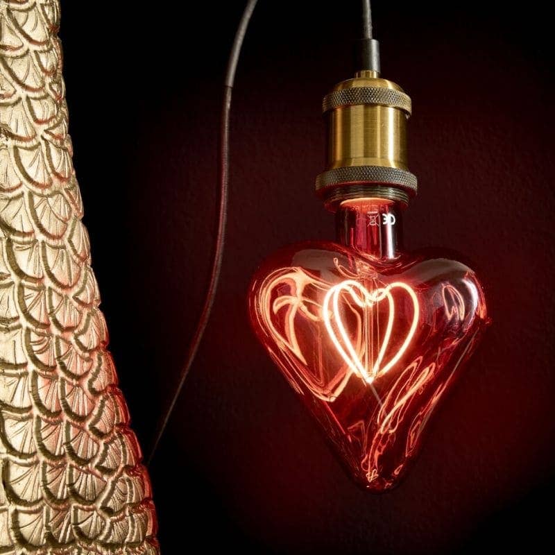 LED-Leuchtmittel – Herzform, Dekoratives Filament, Glasdesign, Rotes Licht – Heart | WERNS