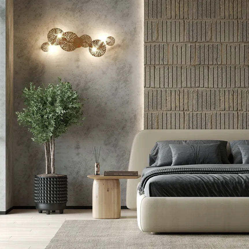 Wall light Gold, metal frame, floral perforated discs – Lovetann | Maytoni