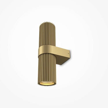 Wandleuchte Mattgold, geriffeltes Aluminiumgehäuse, 2× GU10 LEDs – Dynamics | Maytoni - Esszett Luxury | Stilvolles Wohnen mit Charakter