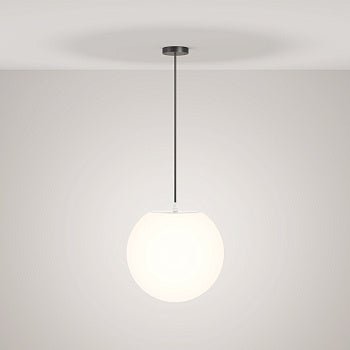 Pendelleuchte mit schwarzem Sockel und weißer Kunststoffkugel im modernen Design – Erda | Maytoni - Esszett Luxury | Stilvolles Wohnen mit Charakter
