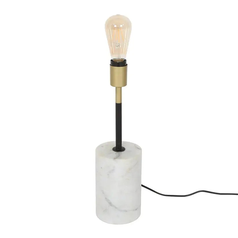 Table Lamp Marble Base Brass Accent Metal Stem – Caramia 287 | Kayoom