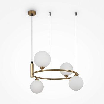 Pendelleuchte mit Opalglas - Diffusoren und Messing - Finish im modernen Design – Ring | Maytoni - Esszett Luxury | Stilvolles Wohnen mit Charakter