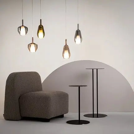 Pendant lamp Mirrored Gold Geometric Glass Shade, Opal Glass Inner Shade & Black Metal Base – Duality | Maytoni