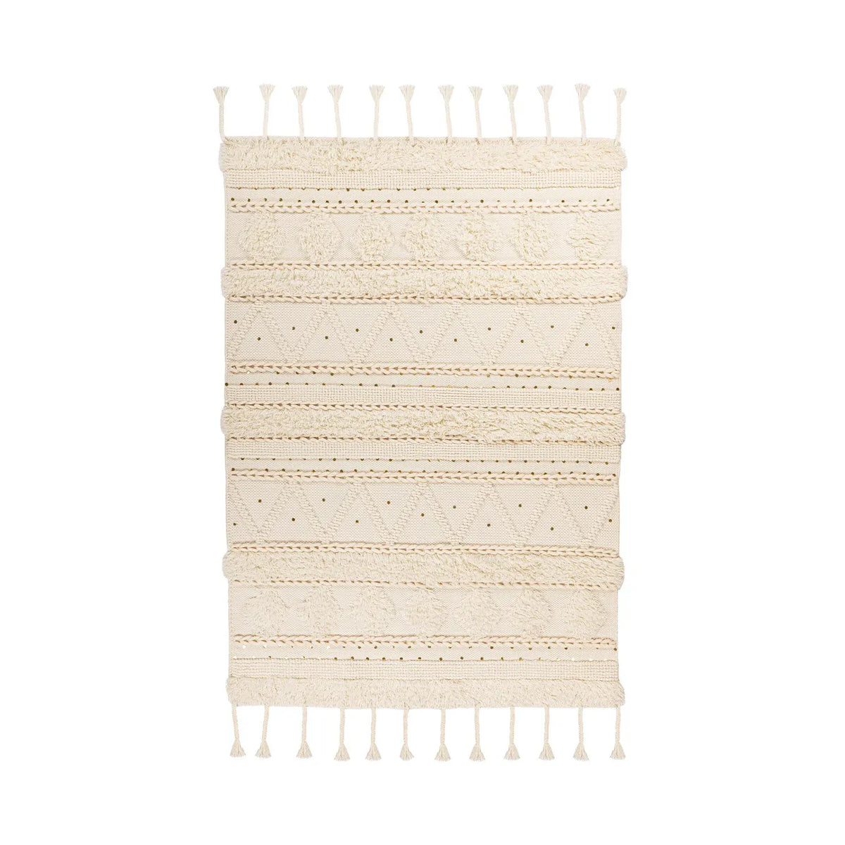 Teppich – Creme Wolle, Weiche Struktur, Premium Design, 290 cm - Bohist 525 | Kayoom