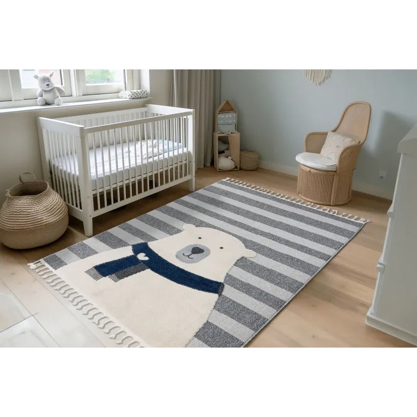 Teppich – Eisbärenmotiv, Polypropylen, Streifenmuster, 120 x 170 - Modena 423 | Kayoom