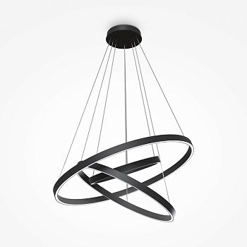 Pendelleuchte mit schwarzem Aluminium - Finish, 800 mm Durchmesser, integrierter LED 115 W, 6100 lm, 4000 K, höhenverstellbar – Rim | Maytoni - Esszett Luxury | Stilvolles Wohnen mit Charakter