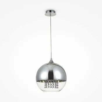 Pendant lamp with nickel metal frame and crystal accents in a luxurious design – Fermi | Maytoni