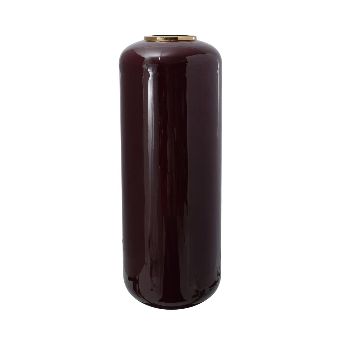Vase im Art - Deco - Stil mit goldener Struktur beerenfarbener Oberfläche und eleganter Form – Art Deco 205 | Kayoom - Esszett Luxury | Stilvolles Wohnen mit Charakter