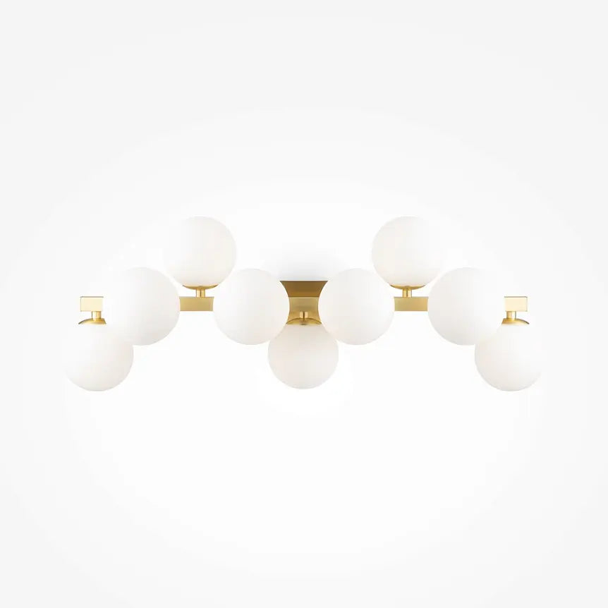 Wall lamp with satin brass finish and white opal glass spheres – Dallas | Maytoni