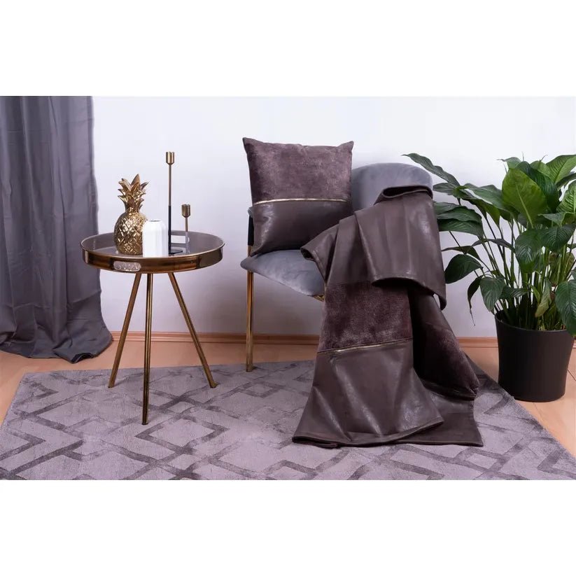 Decken & Kissen - Set – Kunstleder Deko - Reißverschluss Unifarben – Picco 125 | Kayoom - Esszett Luxury | Stilvolles Wohnen mit Charakter