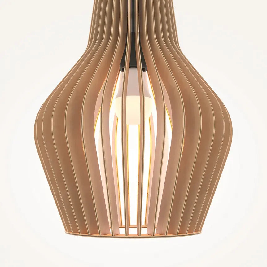 Oak Pendant Lamp 5-Layer Plywood Modern Design & Integrated LED – Roots | Maytoni