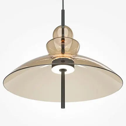 Pendant Light Matt Black Amber Glass-Oval LED 12W 3000K – Bangkok | Maytoni