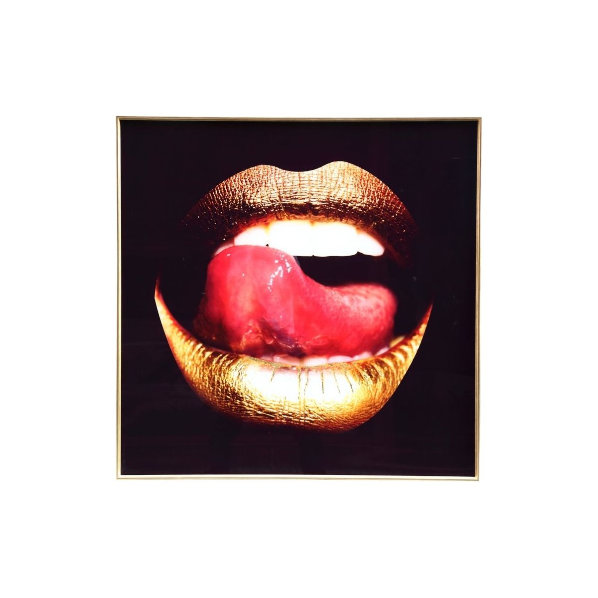 Glas - Wandbild - Lip with tongue von PTMD - Esszett Luxury | Stilvolles Wohnen mit Charakter
