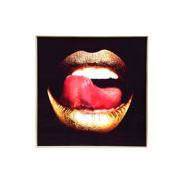 Glas - Wandbild - Lip with tongue von PTMD - Esszett Luxury | Stilvolles Wohnen mit Charakter