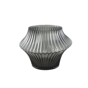 Glasvase - Yulaa Grey 27.0 x 27.0 x 20.5 cm von PTMD - Esszett Luxury | Stilvolles Wohnen mit Charakter