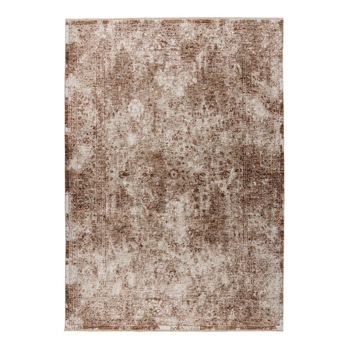Peach Short Pile Polyester Rug – Amora 263 | Kayoom