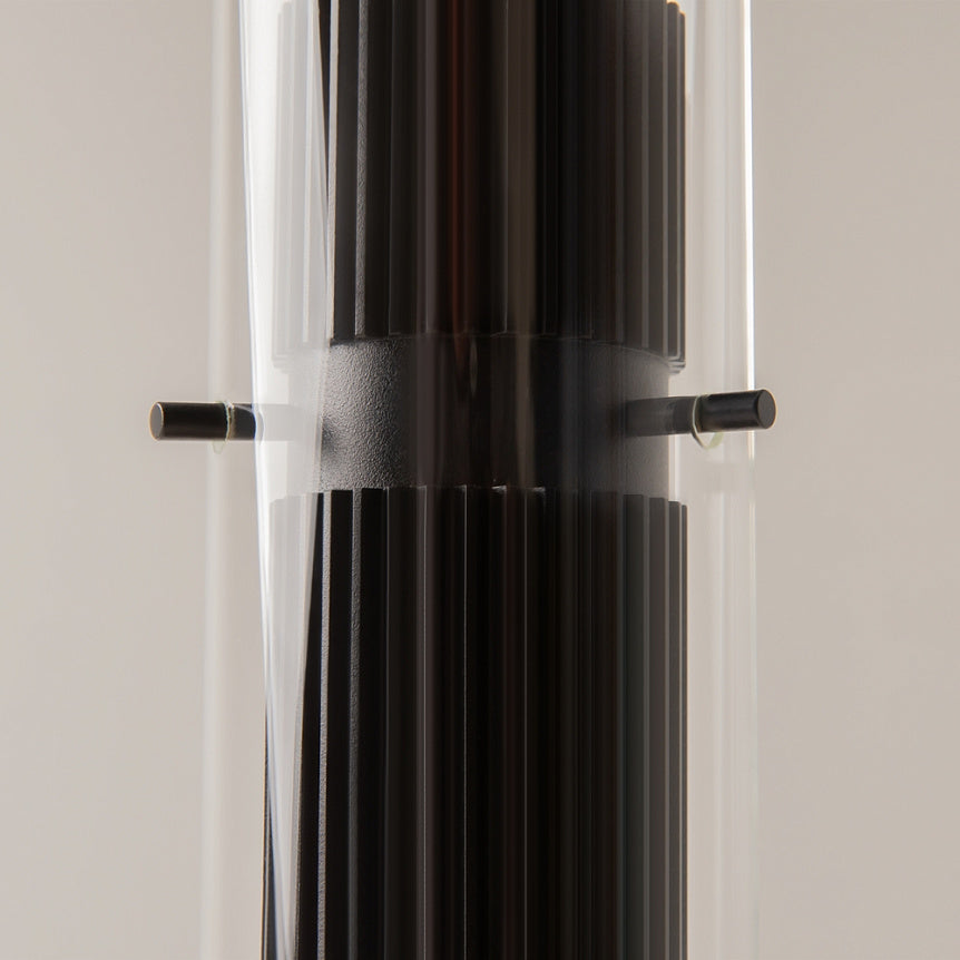 Pendant Light Matt Black Ribbed Aluminum Clear Glass Shade & GU10 Socket – Dynamics | Maytoni