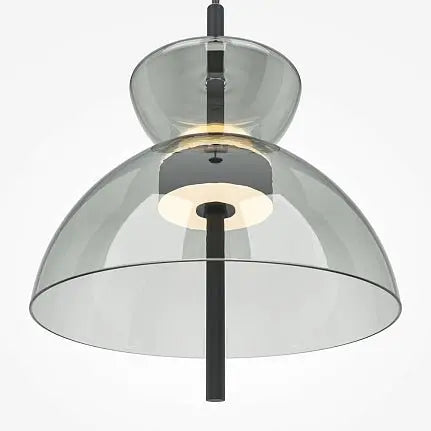 Pendant Lamp Matte Black Metal Frame Smoke Grey Oval Glass LED 12W 3000K – Bangkok | Maytoni