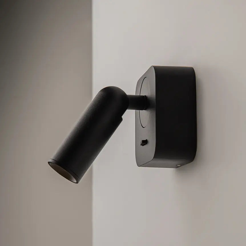 Wandleuchte – Schwarzes Metall und Aluminium, 3 W Leistung, Rechteckige Basis, 8,5 cm Höhe - Mirax | Maytoni
