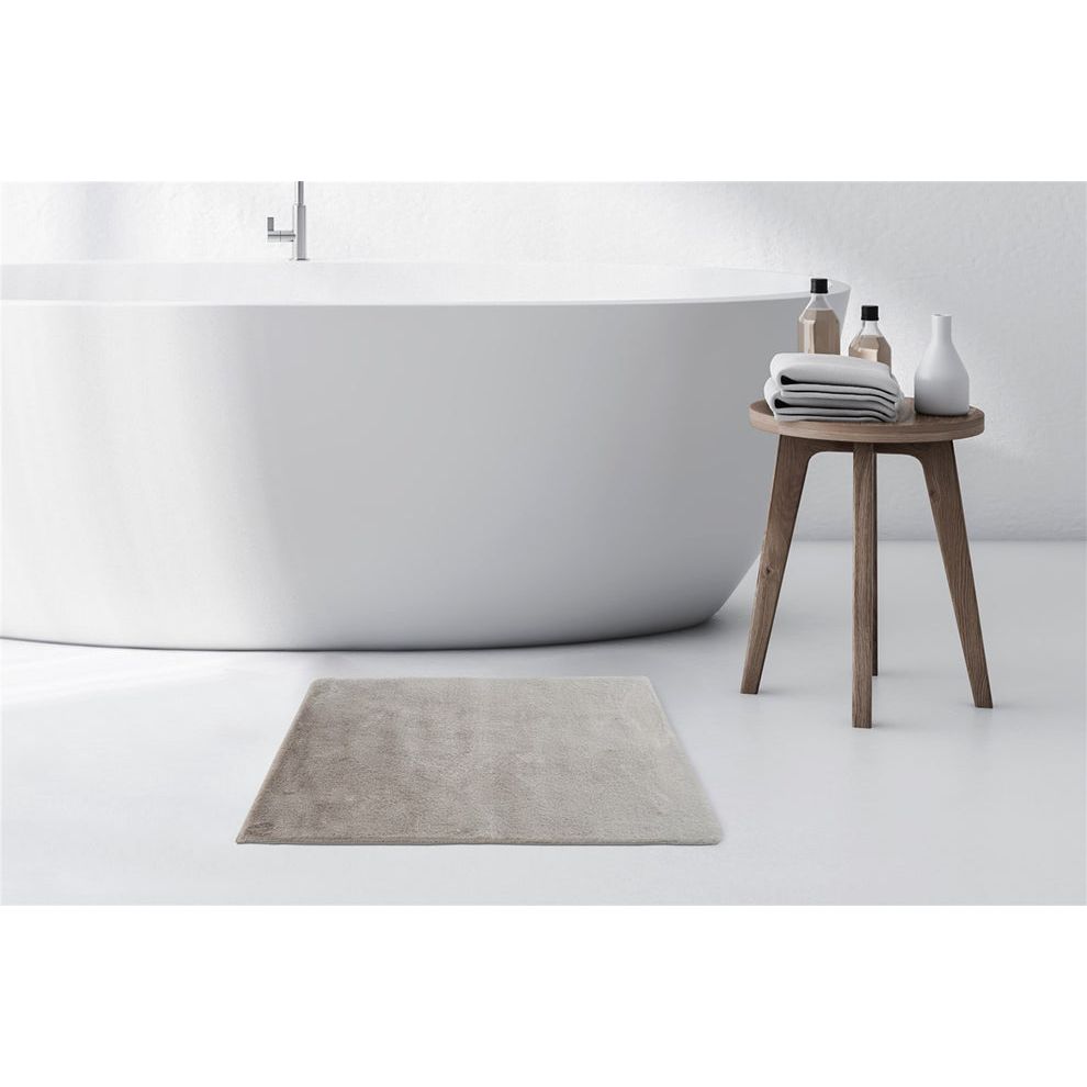 Badematte – Weiches Garn, Flauschige Oberfläche, Hellgrauer Farbton, 65 x 100 cm - Rabbit 325 | Kayoom