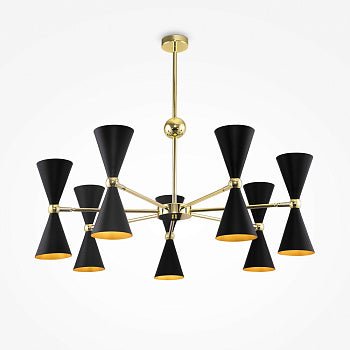 Pendelleuchte mit verstellbaren Dreharme und Schwarz - Gold - Finish im modernen Design – Vesper | Maytoni - Esszett Luxury | Stilvolles Wohnen mit Charakter