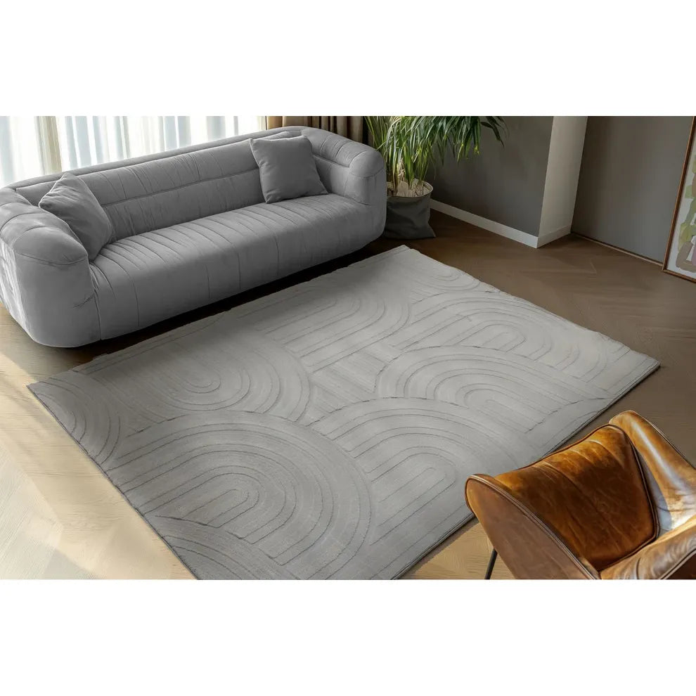Teppich – Graue Farbe, Polyester Material, Weicher Komfort, 22 cm - Cosmic 526 | Kayoom