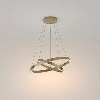 Pendant light with brass finish, height adjustable, integrated LED 6100 lm, 3000 K – Rim | Maytoni