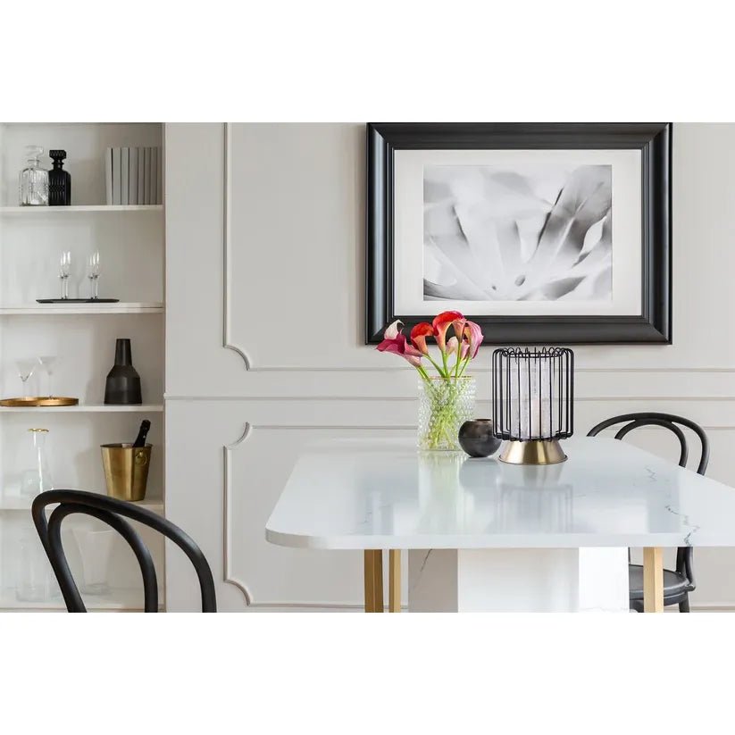 Kerzenständer aus Eisen & gehämmertem Glas Gitterdesign luxuriöses Finish – Malibu 225 | Kayoom - Esszett Luxury | Stilvolles Wohnen mit Charakter