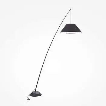 Floor lamp made of metal & concrete with fabric shade and modern design – Campanula | Maytoni