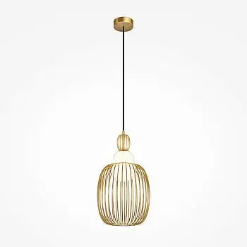 Pendant Lamp Brass-Colored Metal & White Glass Diffuser – Levitation | Maytoni