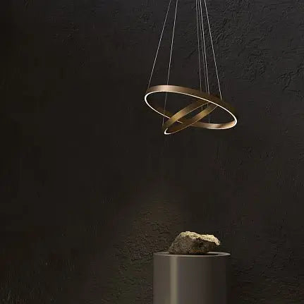 Pendelleuchte – Messingfarbenes Aluminium, 88W Leistung, Neutralweiß, Ø80 cm - Rim | Maytoni