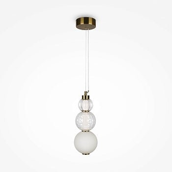 Pendelleuchte mit goldfarbener Metallbasis und geometrisch strukturiertem Glas im modernen Design – Collar | Maytoni - Esszett Luxury | Stilvolles Wohnen mit Charakter