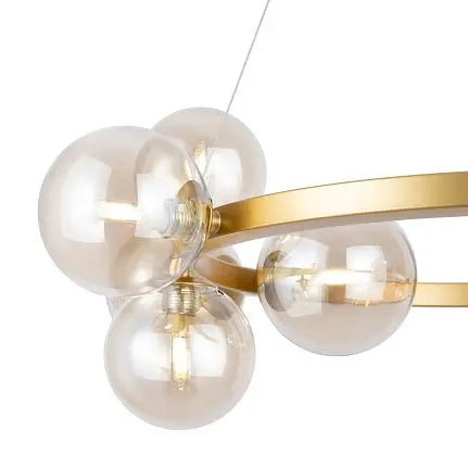 Pendant lamp with gold-colored metal frame and white glass in a modern design – Dallas | Maytoni